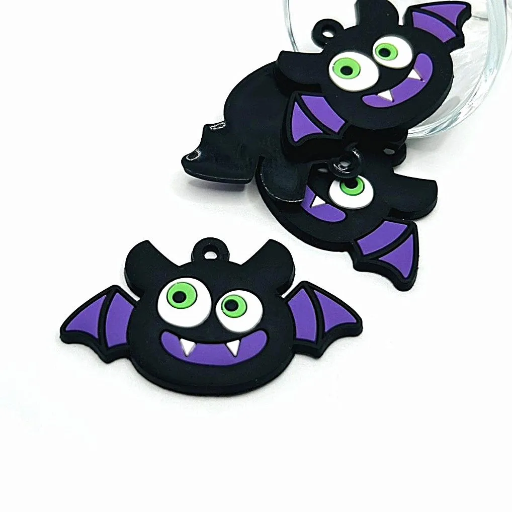 1, 4 or 20 Pieces: PVC Plastic Cute Bat Charm