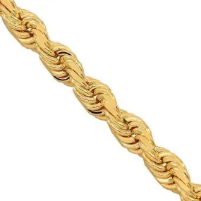 10k Yellow Gold Solid Rope Chain 4 mm