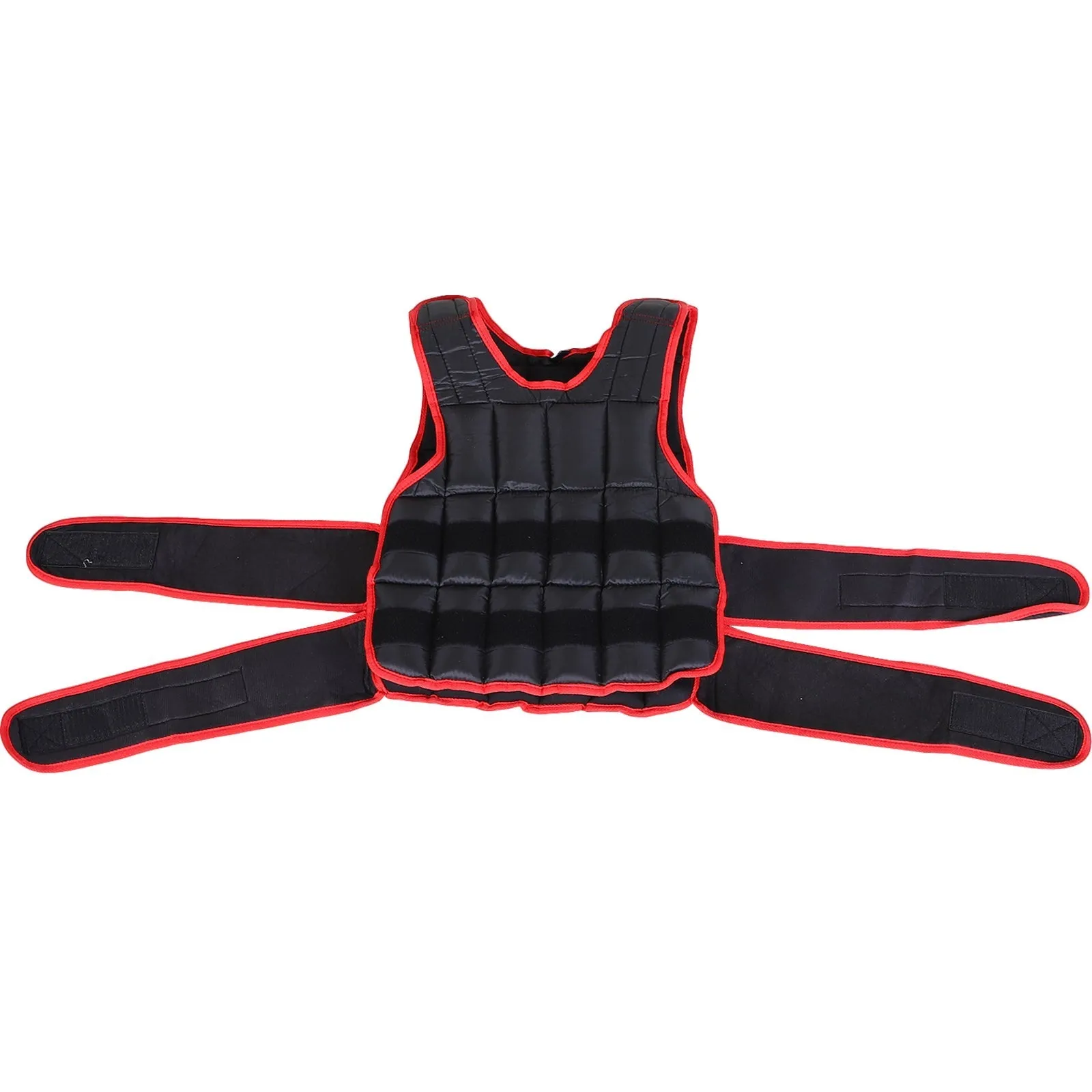 10kg Adjustable Exercise Workout Metal Sand Weight Vest Black/Red