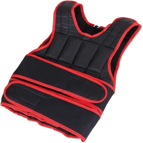 10kg Adjustable Exercise Workout Metal Sand Weight Vest Black/Red