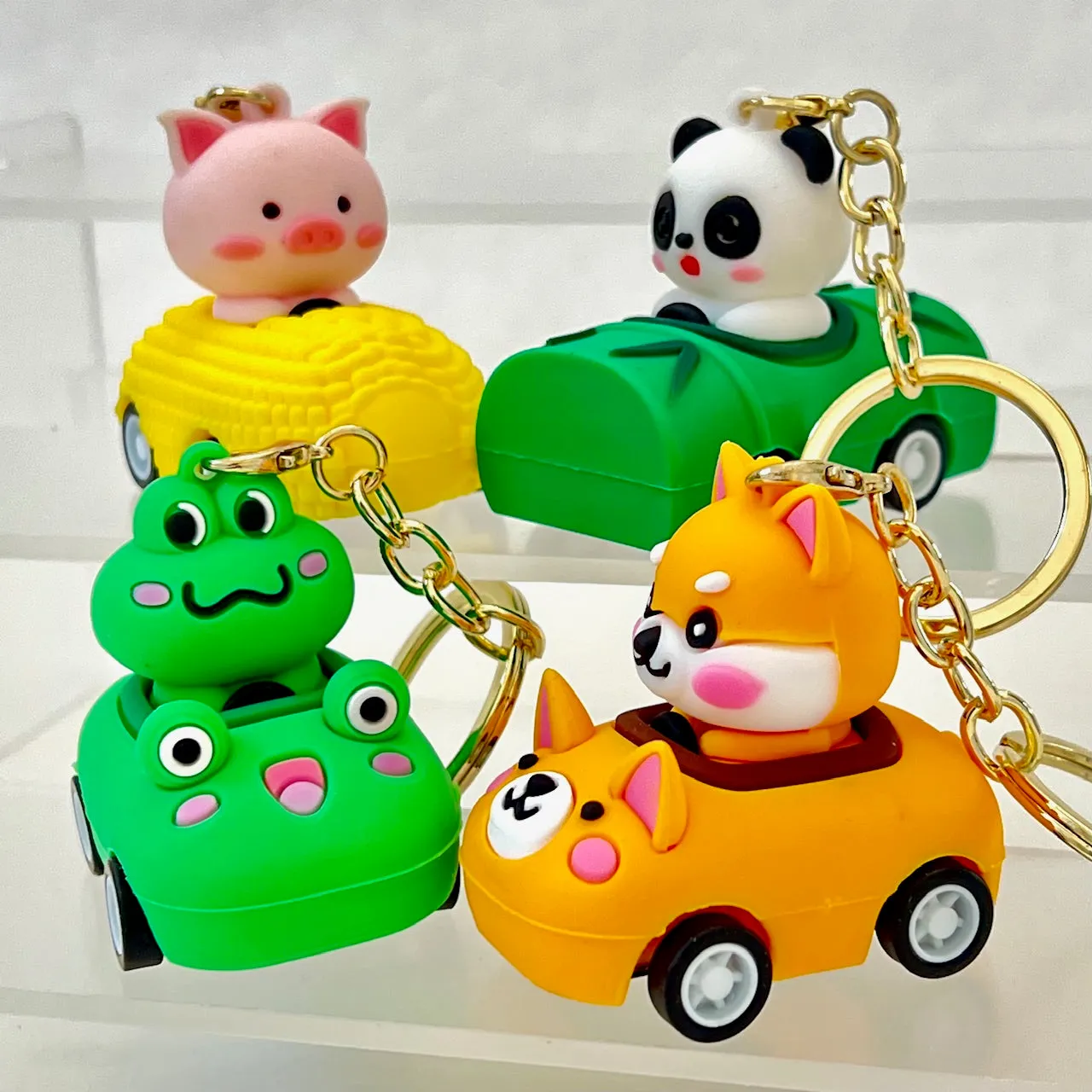 12002 PULLBACK CAR ANIMALS KEY CHARM-12