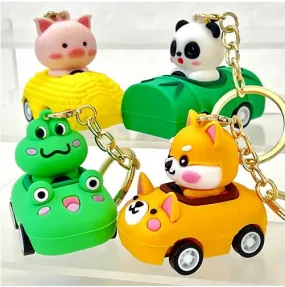 12002 PULLBACK CAR ANIMALS KEY CHARM-12