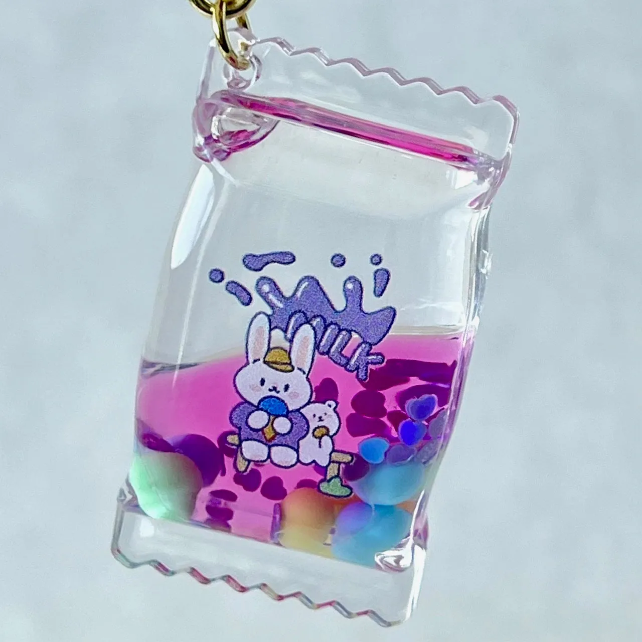 12112 BUNNY CANDY FLOATY KEY CHARM-12