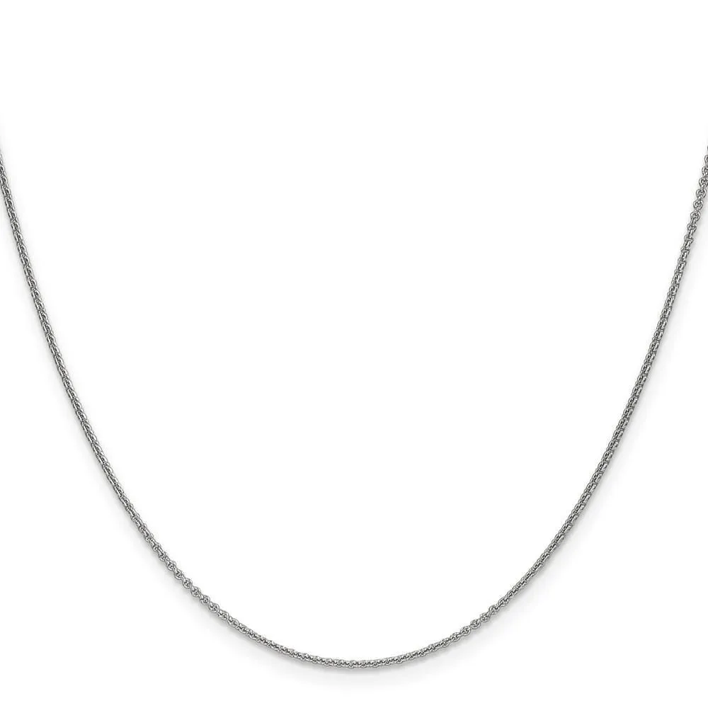 14k White Gold 1.00mm Solid Polish Cable Chain