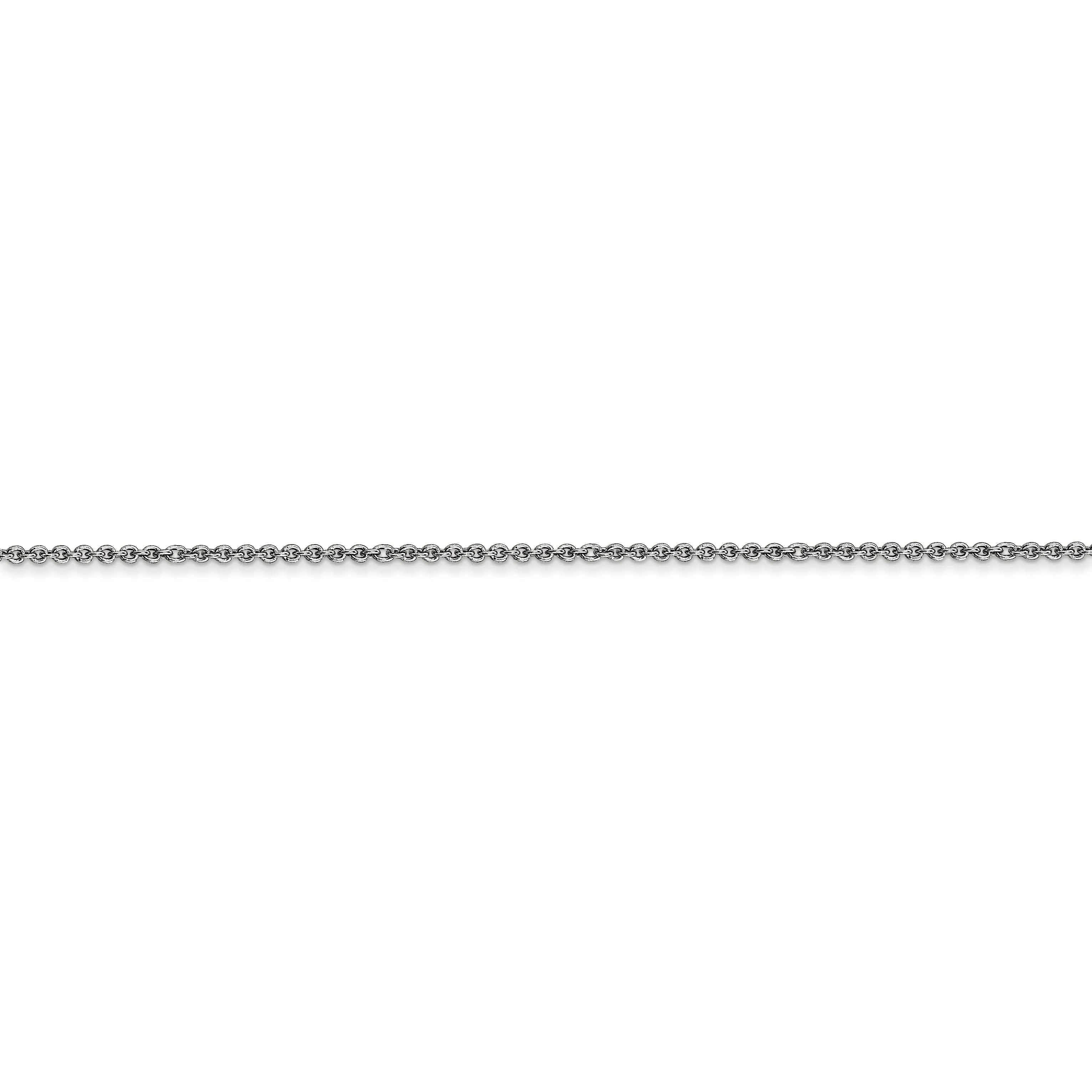 14k White Gold 1.00mm Solid Polish Cable Chain