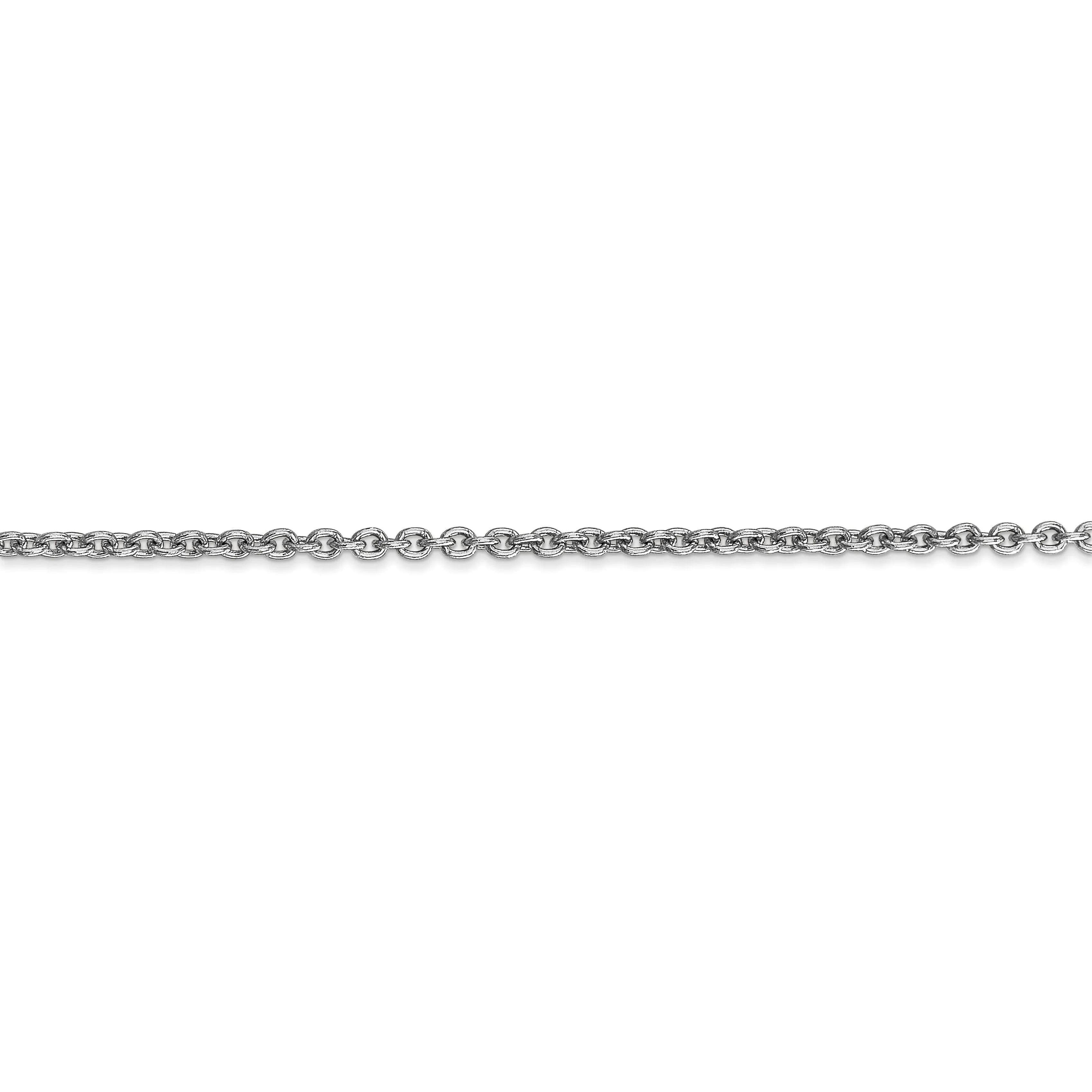 14k White Gold 2.20m Solid Polish Cable Chain