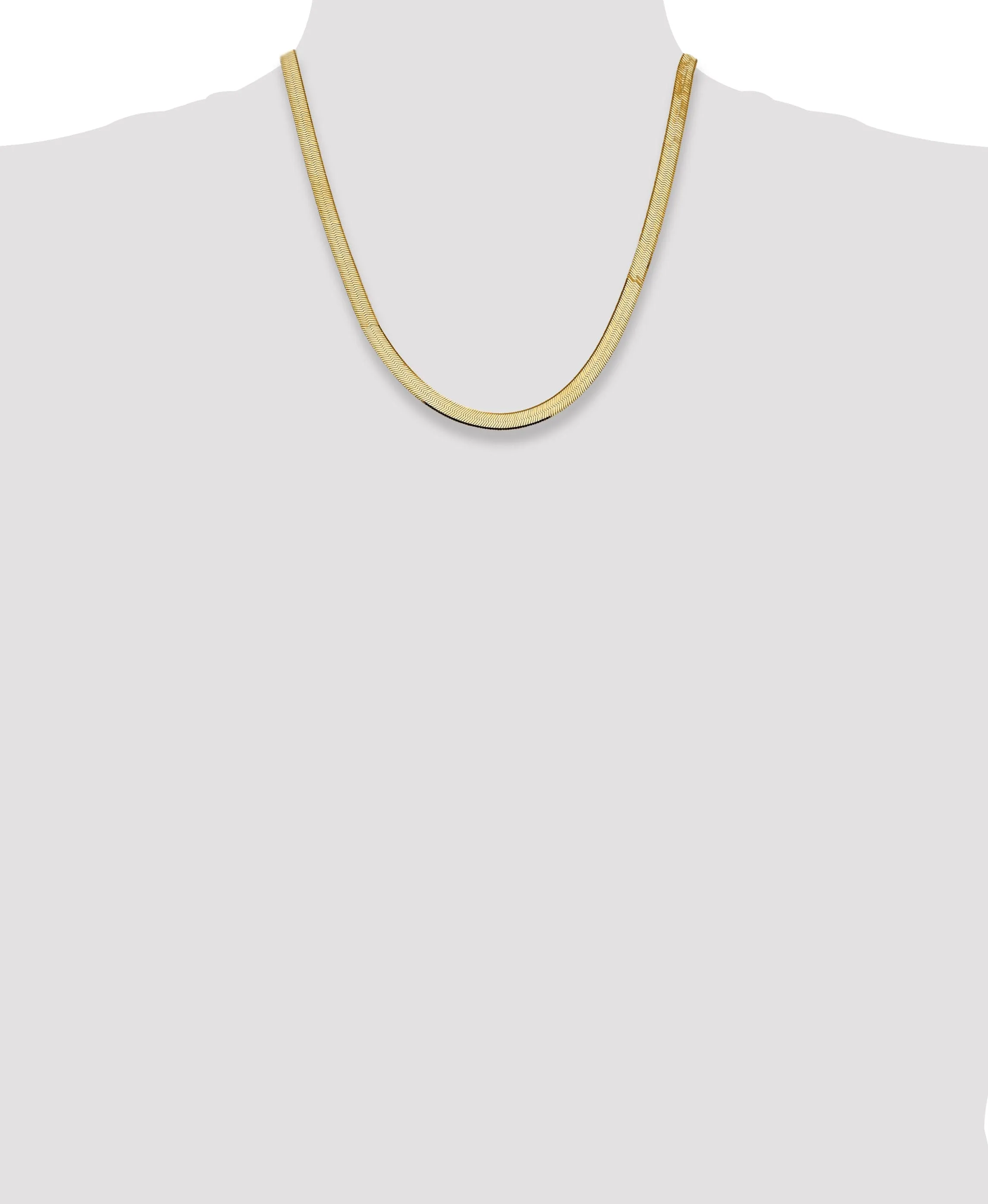 14k Yellow Gold 5.50mm Silky Herringbone Chain