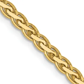 14k Yellow Gold Polished 3.00m Flat Wheat Chain