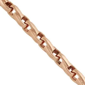 18k Rose Gold Mens Solid Bullet Link Chain 3 mm