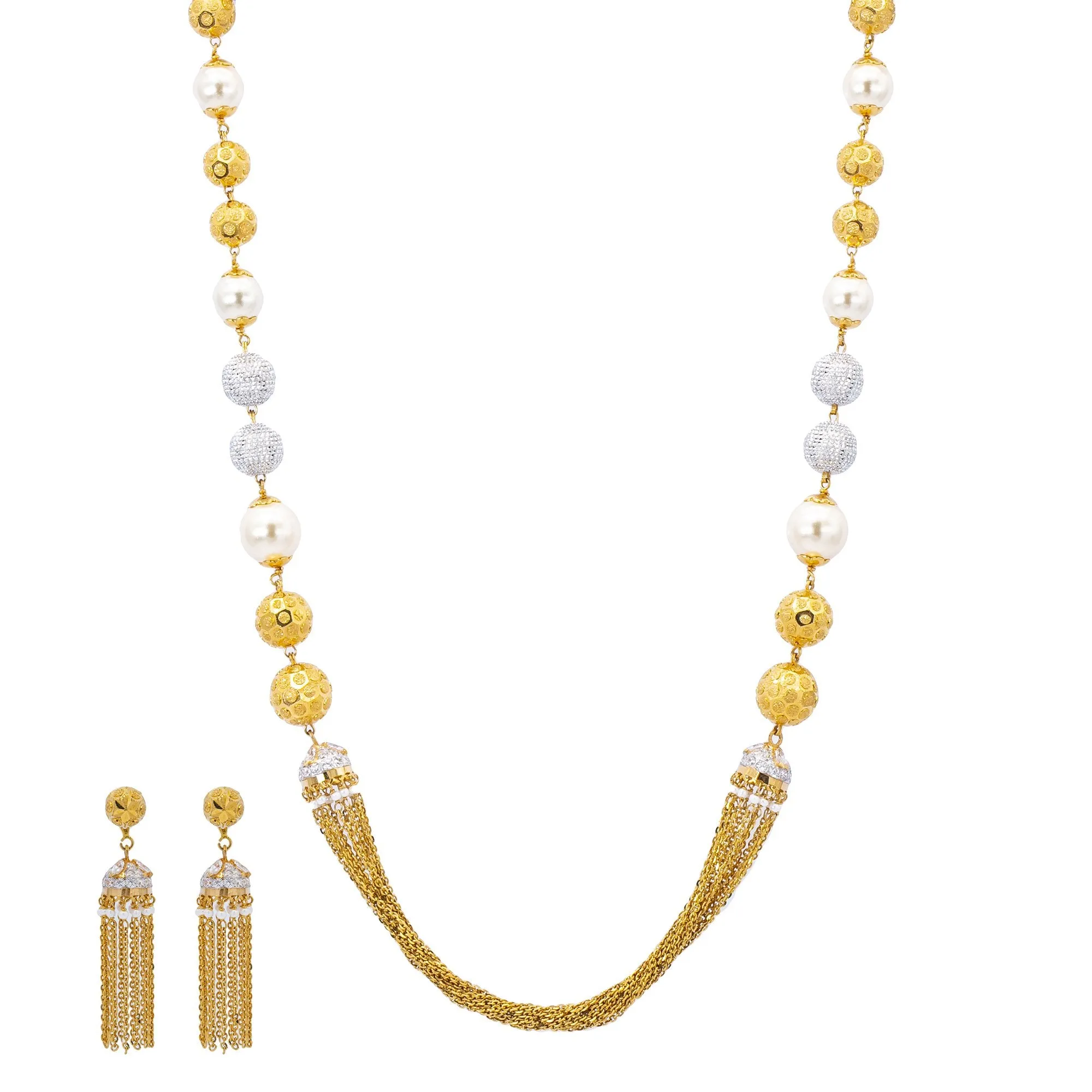 22K Gold & Pearl Glamourous Jewelry Set