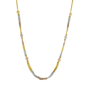 22K Multi-Tone Gold Beaded Chain (42.5gm)