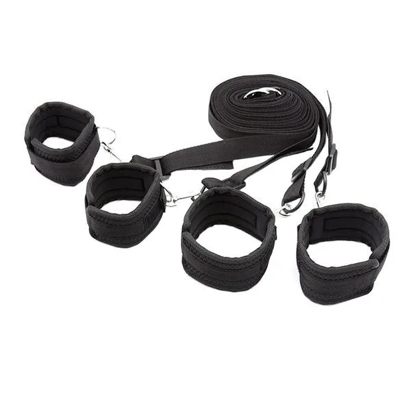 2389M      My Pleasure Wrist and Ankle Cuffs with 4 Tie Down Tether Straps Set - MEGA Deal