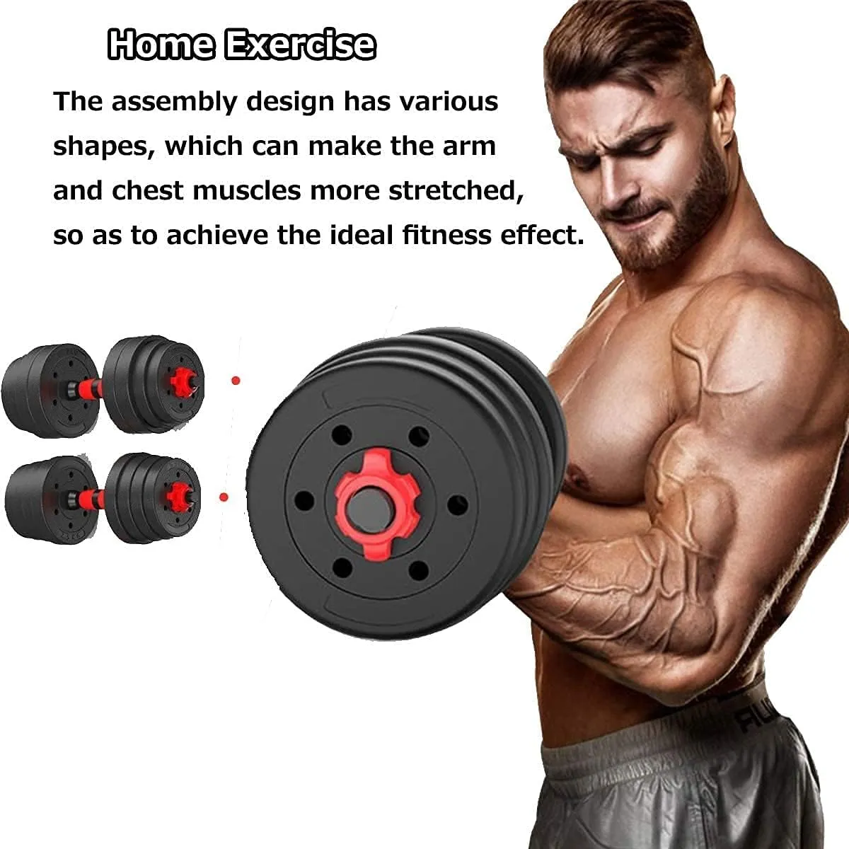 30Kg Adjustable Fitness Dumbbells Set With Connecting Rod Af-45