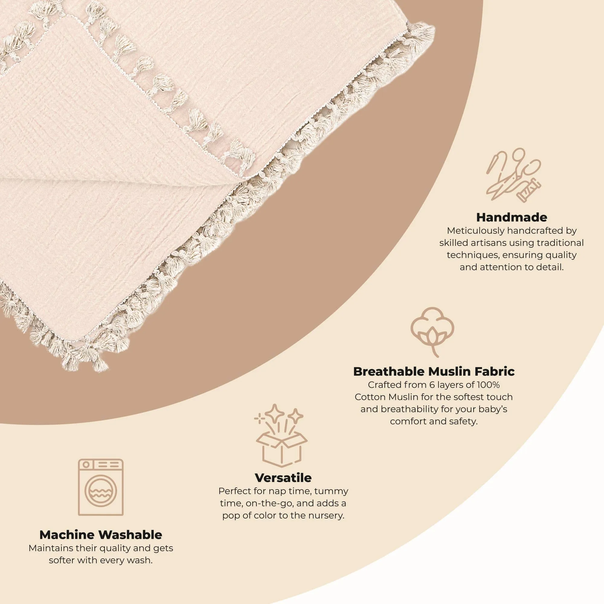 6 Layer Muslin Blanket Desert