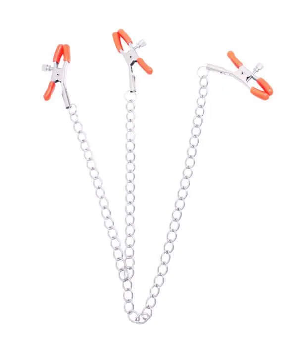 9'S Orange Is The New Black Triple Your Pleasure Clamps & Chain