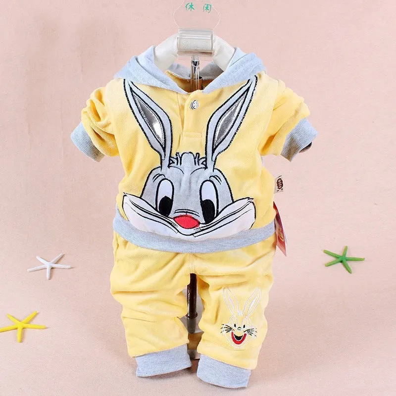 Boys And Girls Cotton/Velvet Bunny 2 Pcs Set