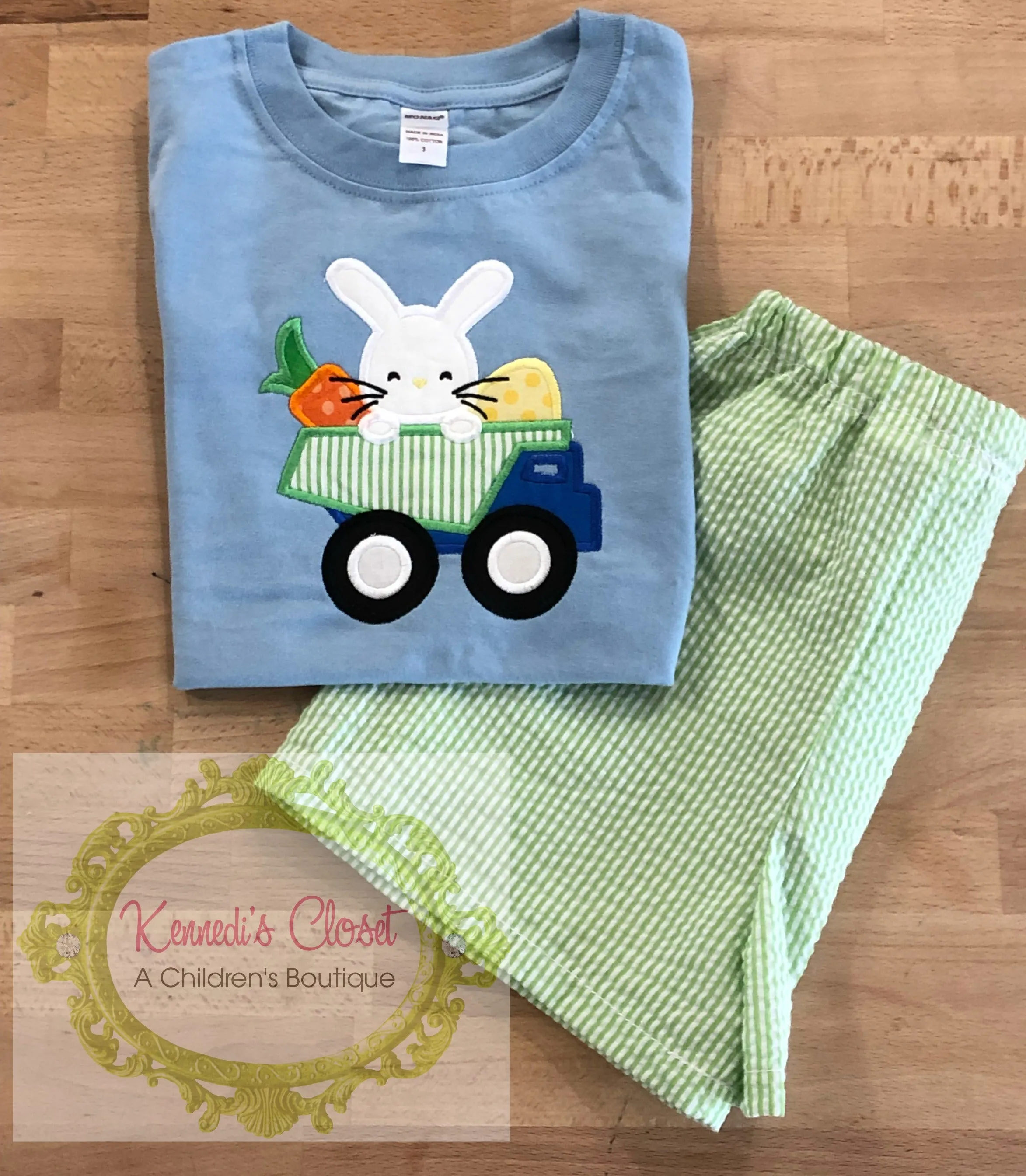 Bunny Dump Truck Short Set