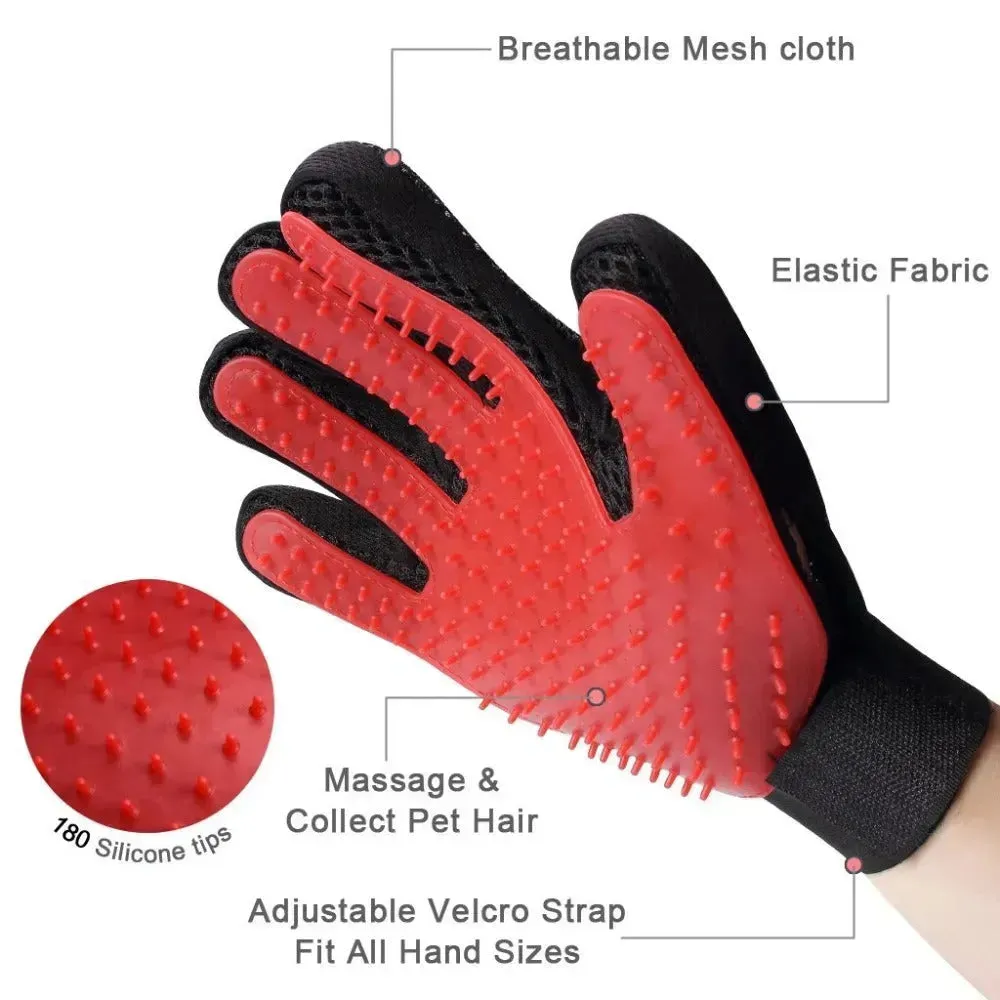 Cat & Dog Grooming Glove - Gentle Deshedding Brush & Hair Remover