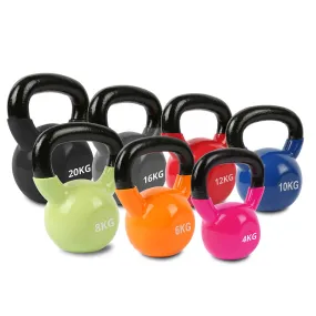 Color-coded Vinyl Kettlebell Set 4kg-20kg - CORTEX