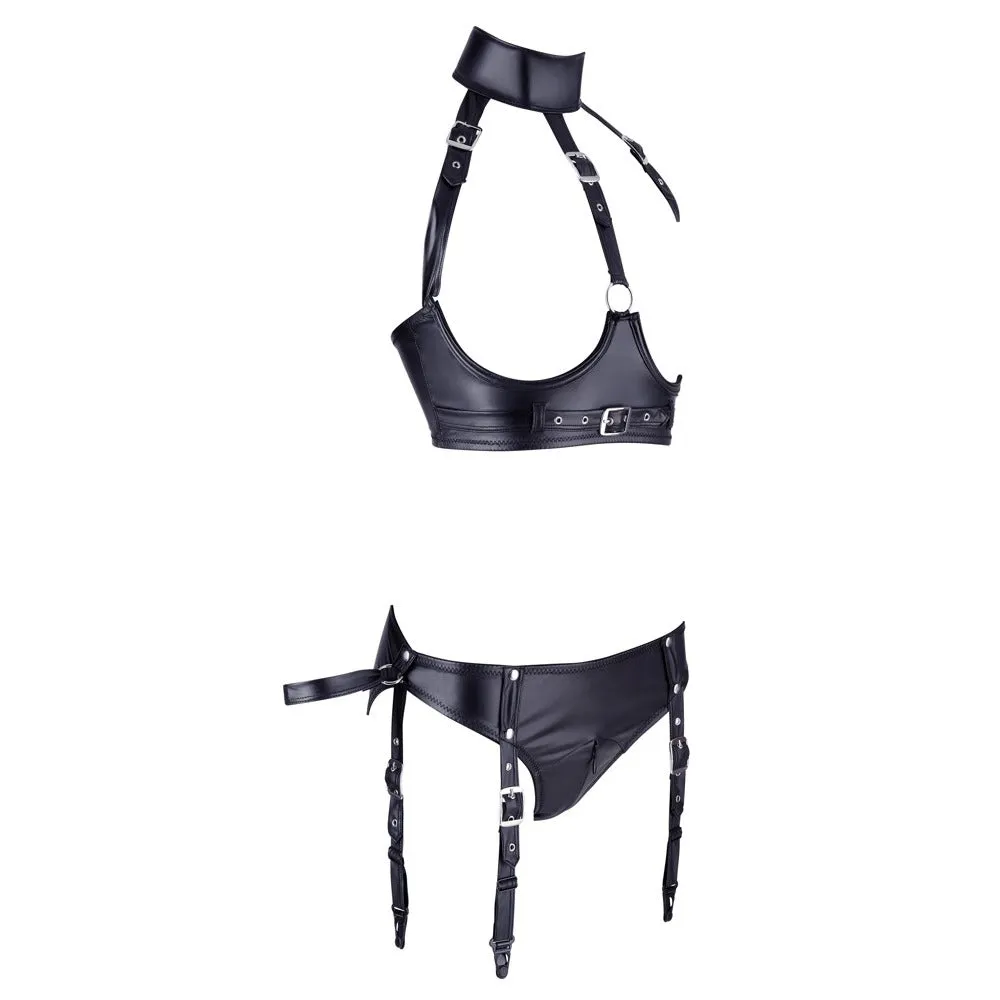 Cottelli Bondage Open Bra And Briefs