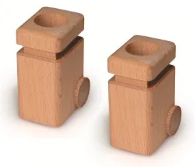 Fagus Wooden Garbage Cans - 2 Pack Natural