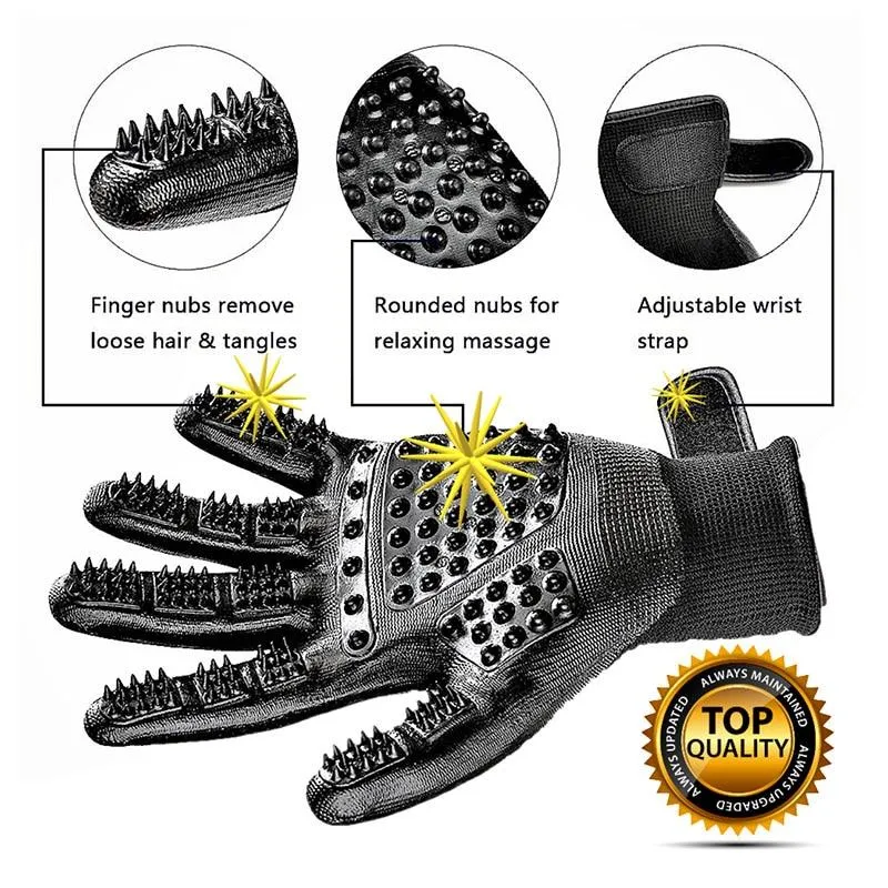 Fast Shipping Pet Grooming Gloves - Gentle & Effective