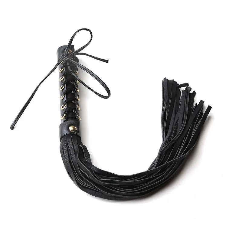 Faux Leather Black Laced Flogger