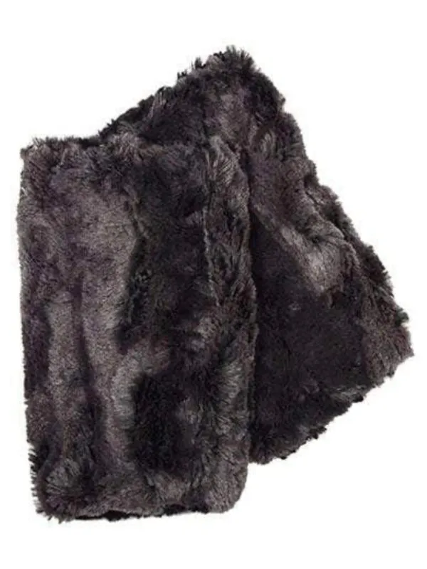 Fingerless Gloves Short - Luxury Faux Fur In Espresso Bean