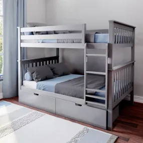 Full Over Full Bunk Bed With Storage Drawers