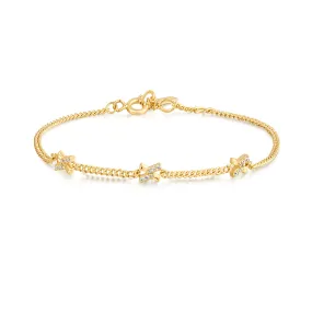 Gold Cross Station Bracelet