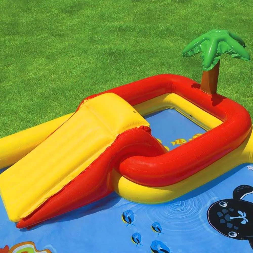 Intex Inflatable Ocean Play Center 100" x 77" children's pool and games in the Intex backyard