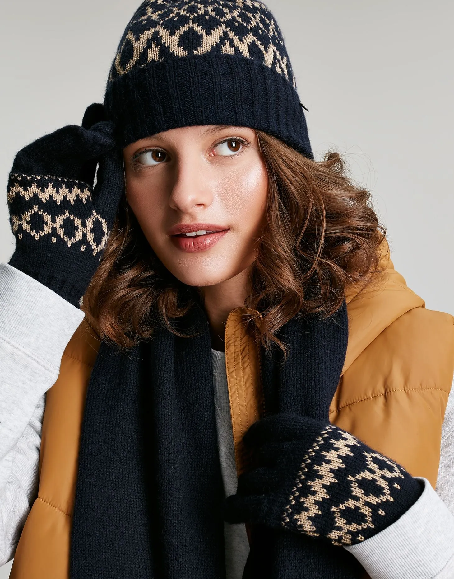 Joules | Shetland Fair Isle Gloves | Women's | French Navy