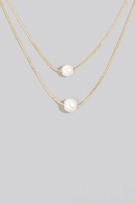 Layered Mixed Dainty Chains Pearl Charm Necklace