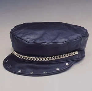 Leather Hat with Chain