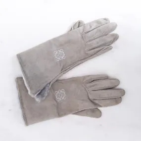 Loewe Grey Sheepskin Gloves