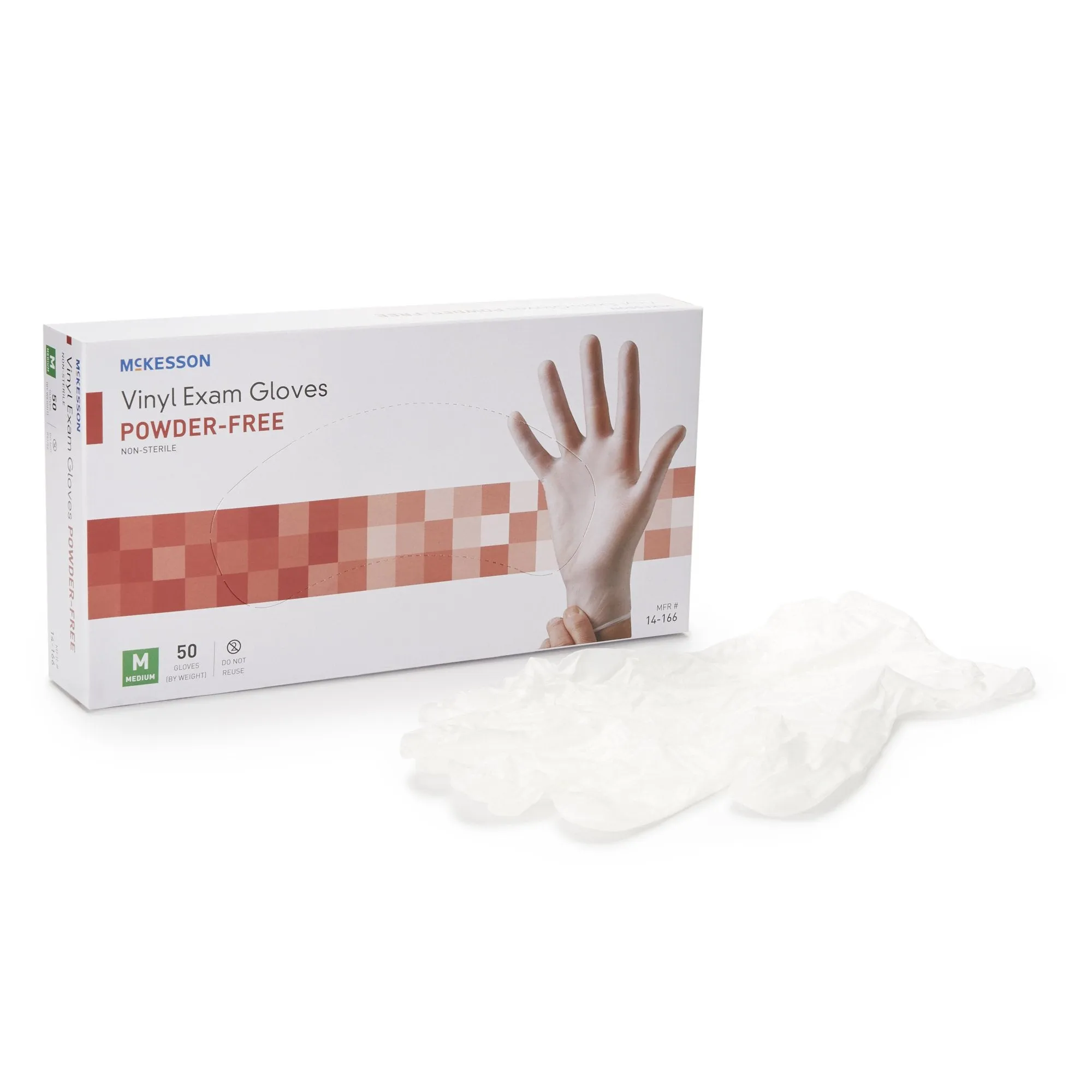 McKesson Confiderm® Vinyl Exam Glove, Medium, Clear