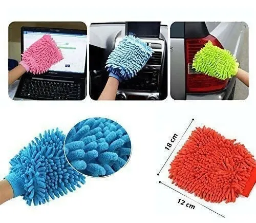 Multipurpose Dusting Microfiber Hand Gloves (Pack of 2, Multicolors)