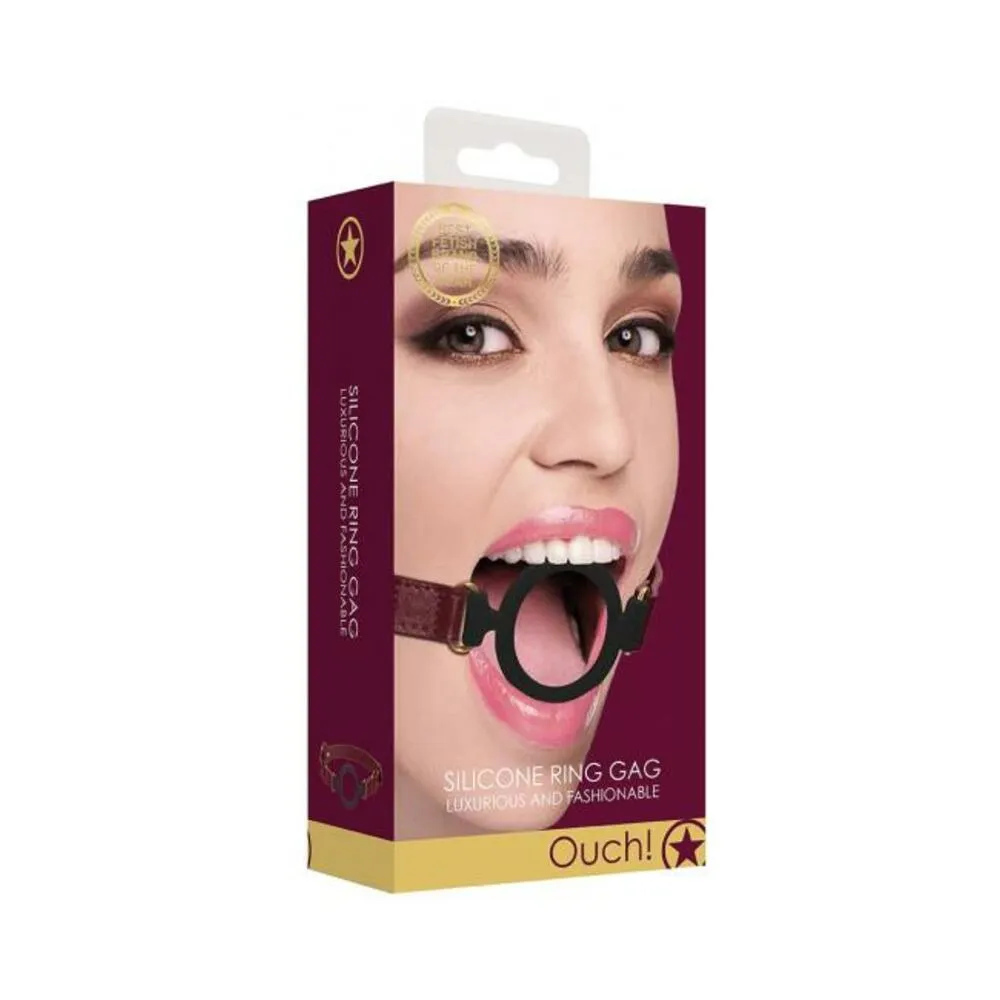 Ouch Halo Silicone Ring Gag Burgundy