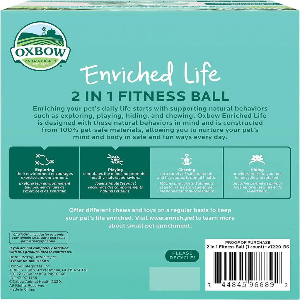 Oxbow Enriched Life 2 in 1 Fitness Ball Toy For Small Animal