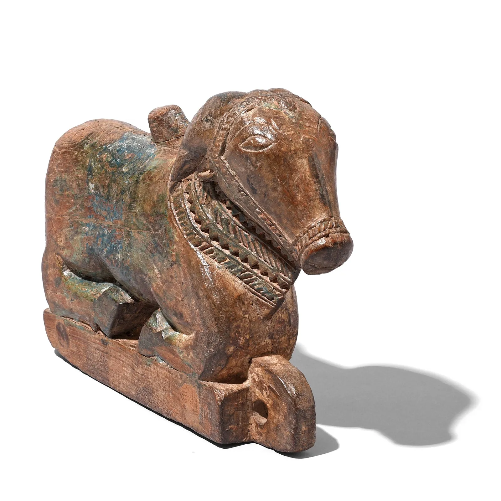 Painted Indian Nandi Bull Toy From Maharashtra - 19th Century