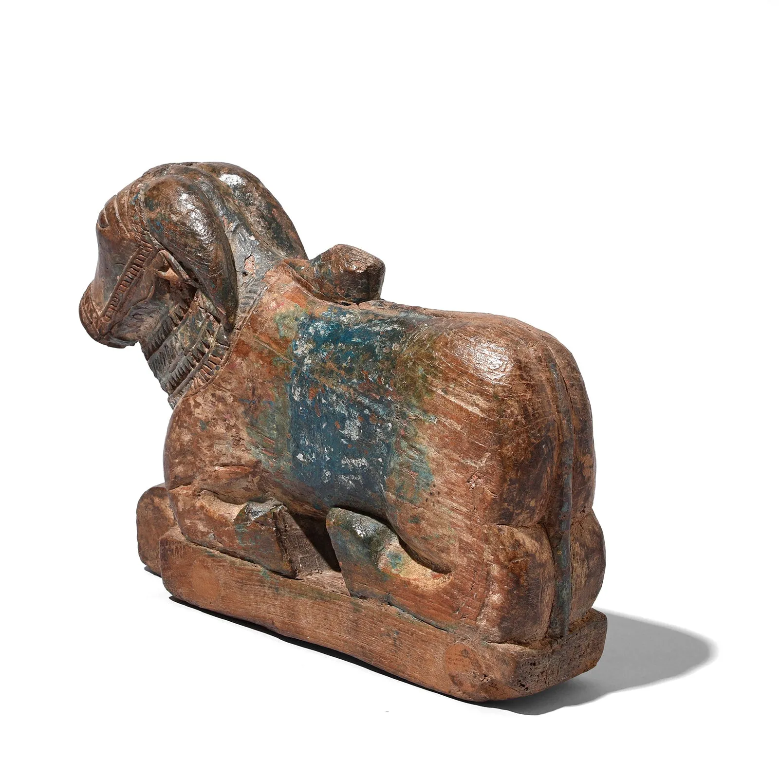 Painted Indian Nandi Bull Toy From Maharashtra - 19th Century