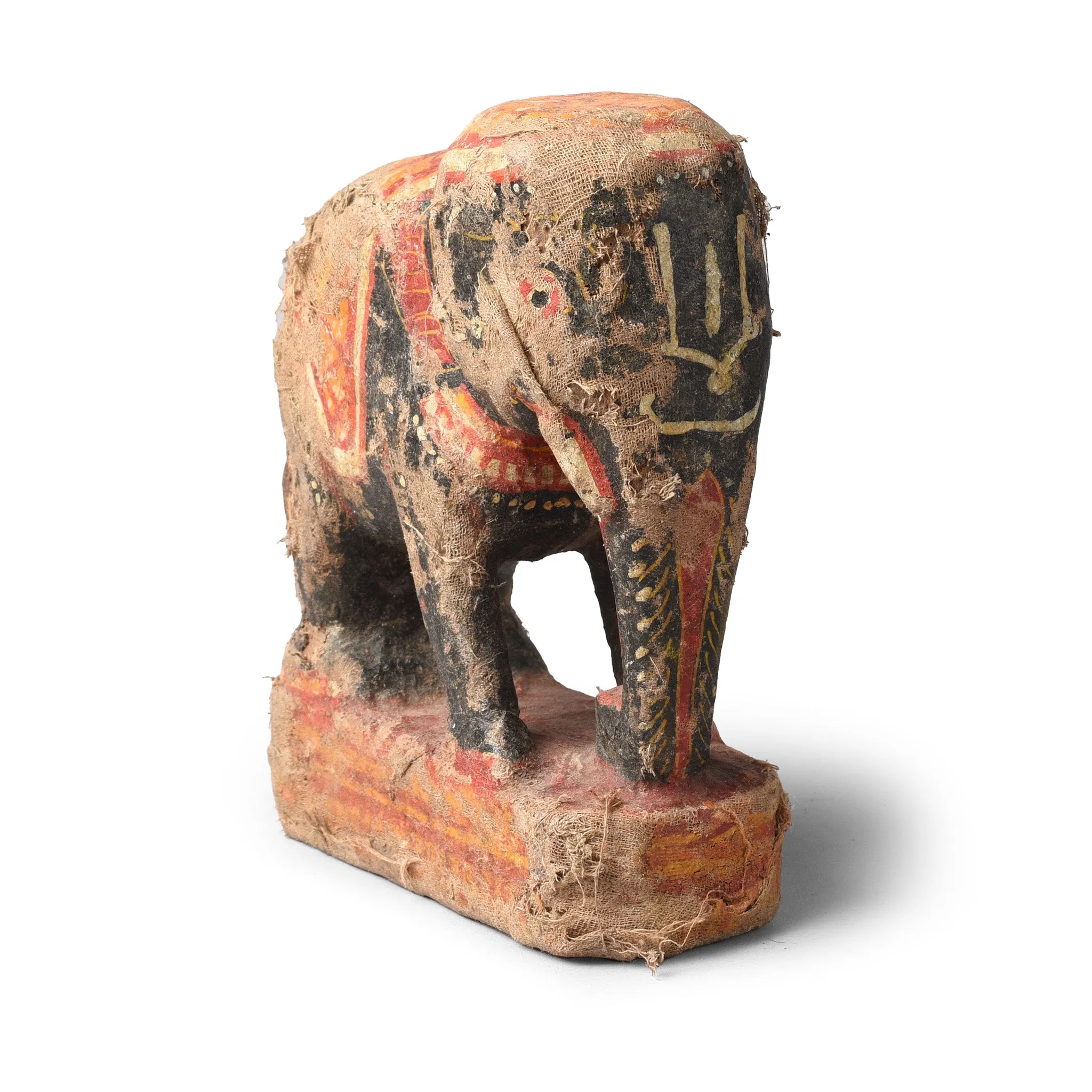 Painted Wooden Elephant From Orissa - Ca 1920