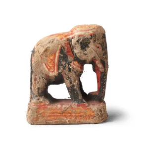 Painted Wooden Elephant From Orissa - Ca 1920