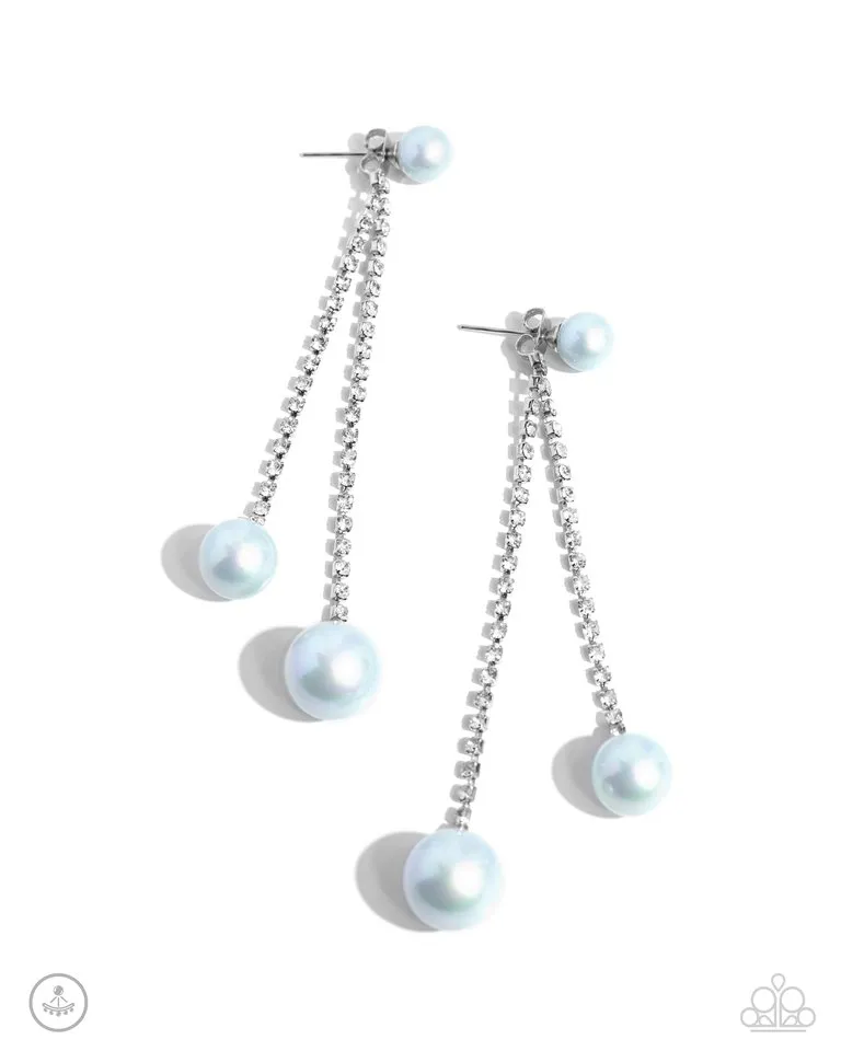 Paparazzi Earring ~ Give Us A PEARL! - Blue