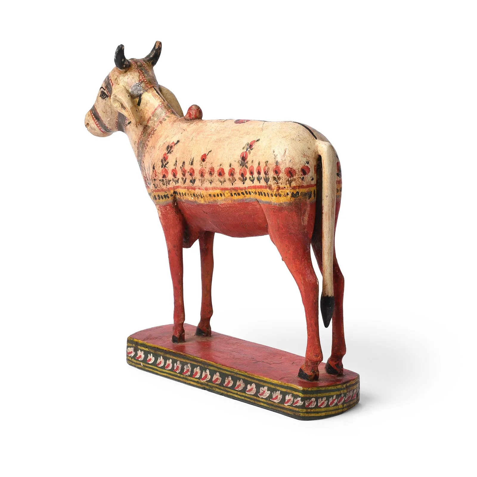 Polychromed Indian Nandi Cow Figure From Surat - Ca 1900