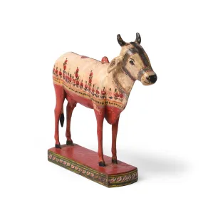 Polychromed Indian Nandi Cow Figure From Surat - Ca 1900