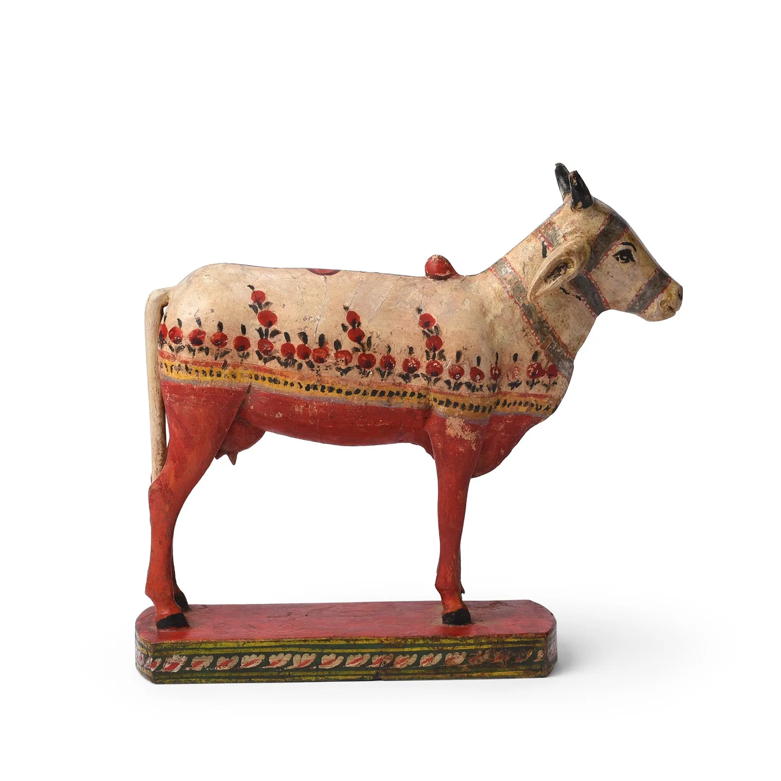 Polychromed Indian Nandi Cow Figure From Surat - Ca 1900