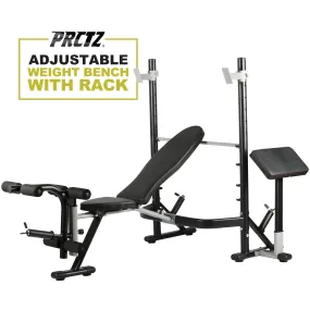 PRCTZ Adjustable weight Bench with Olympic Squat Rack, Arm and Leg Developer with Preacher Pad