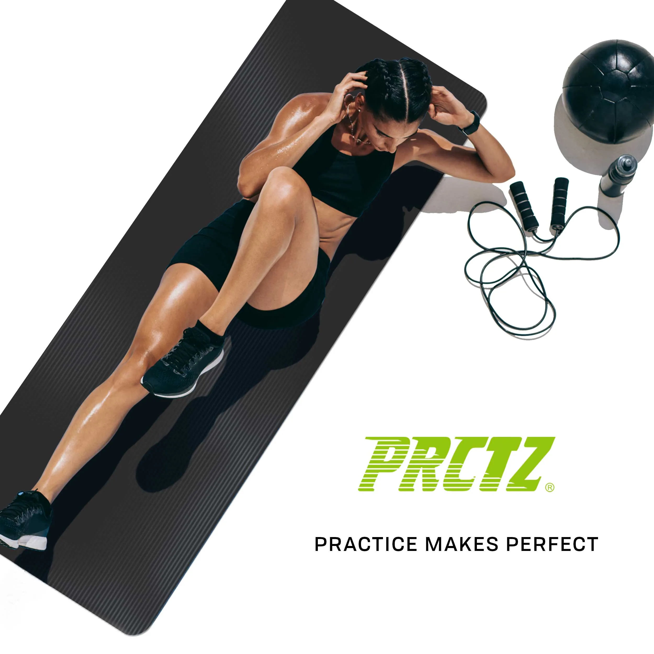 PRCTZ Essential 12mm NBR Exercise Fitness Mat