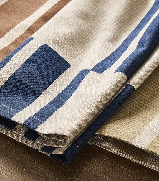 Quincy Block Print Stripe Napkin Sets